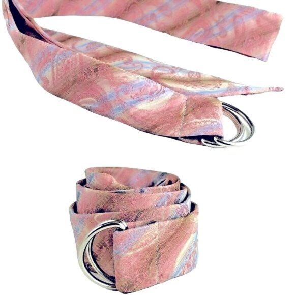 Umo Lorenzo Accessories - Italian UMO LORENZO belt paisley pink fabric sash fashion Italy Designer Unique